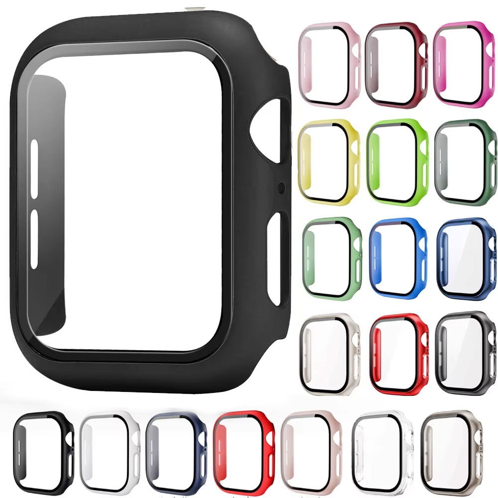 Watch Case Bumper - Tempered Glass Screen Protector Case Cover