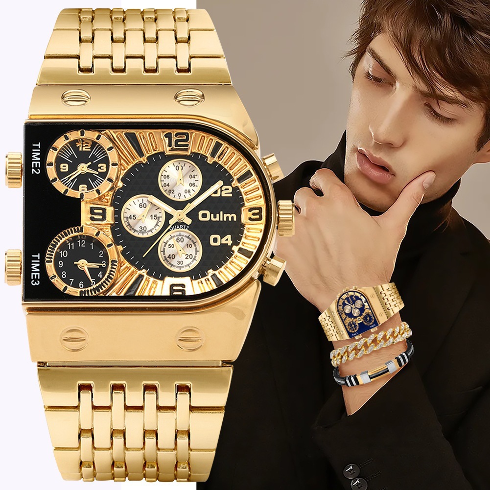 Men's luxury rectangular gold  - Smartwatch Face recension och pris