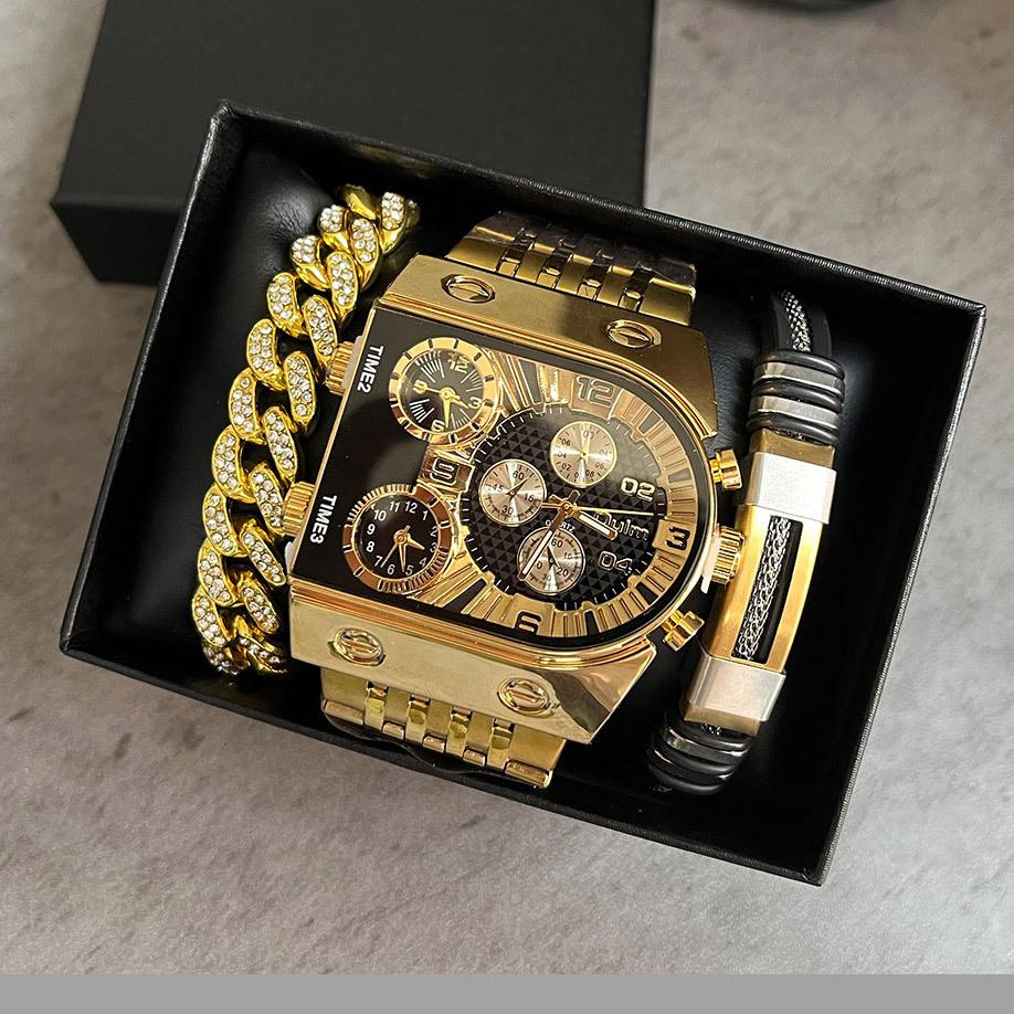 Men's luxury rectangular gold  - Smartwatch Face recension och pris